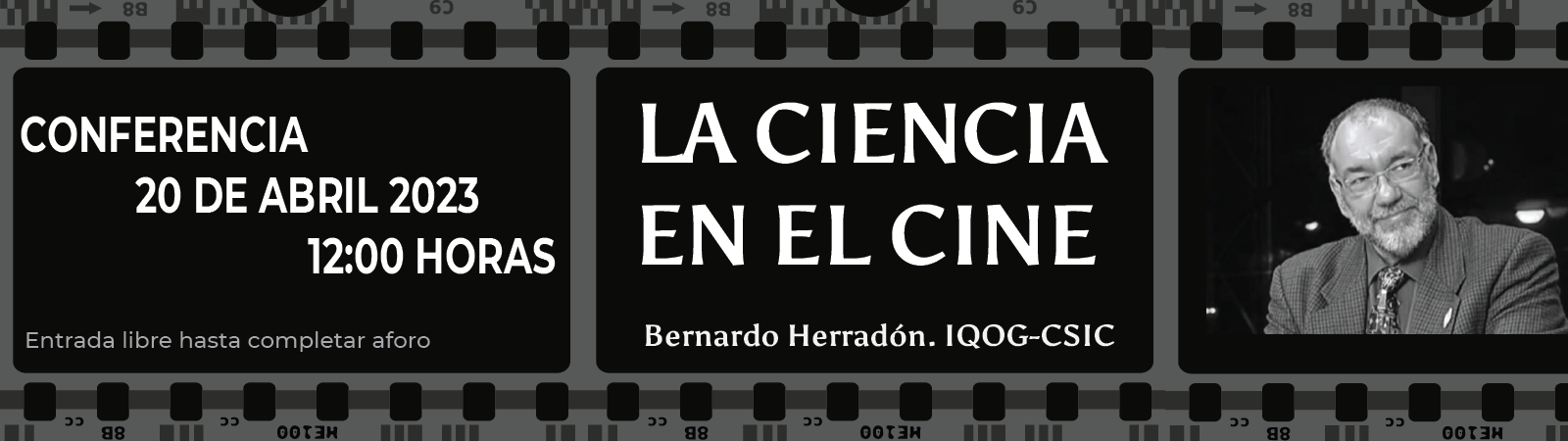 Conferencia "La ciencia en el cine", 20 de abril de 2023, 12:00 horas